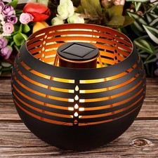 Solar Lanterns Outdoor Waterproof Solar Table Lamp for Outside Patio Metal Po...