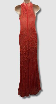 $3147 Jonathan Simkhai Women's Red Lace Beaded Gown Size 4 | eBay