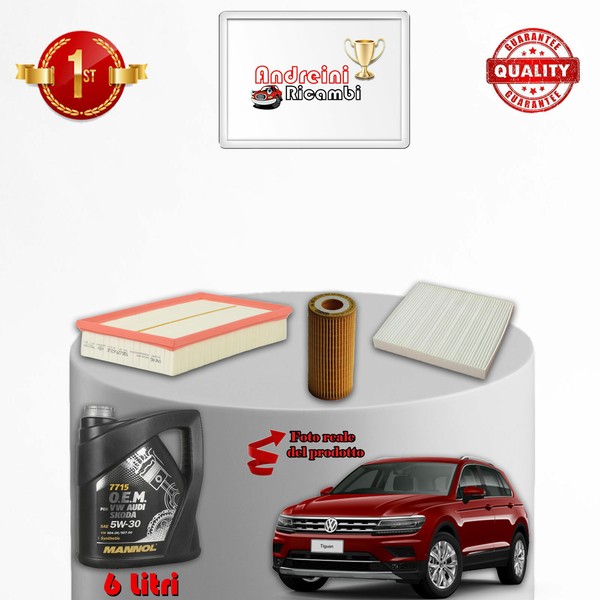 Kit Wartung 3 Filter Und ÖL VW Tiguan II 2.0 TSI 132KW 180PS Ab 2016-image