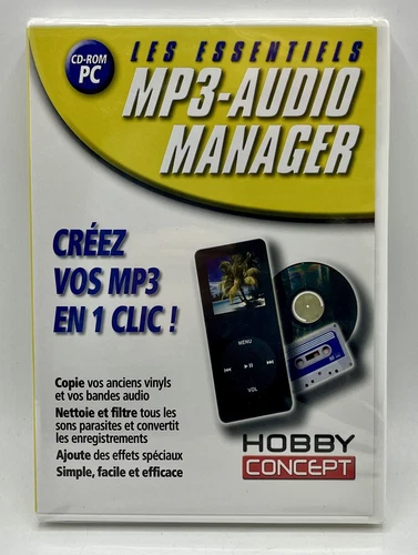 Les essentiels MP3-Audio Manager, créez vos MP3 - CD-Rom PC Hobby Concept - Neuf