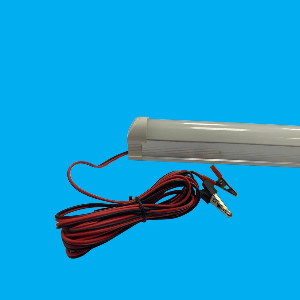 10W LED DC 12V Emergency T8 Tube StripLight Bulb 3m Cables & Crocodile Clips - Image 4 of 4