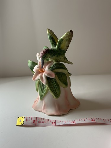 LOVELY~HUMMING BIRD BELL FIGURINE/PINK BLOSSOM ~QUALITY!! Mothers Day Gift Idea - Picture 2 of 7