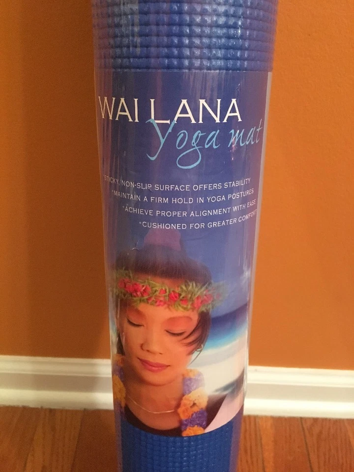 Новый коврик для йоги Wai Lana синий 1/8 дюйма высота X 24 дюйма ширина X 68 дюймов длина - Изображение 2 из 4
