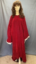 Red crushed velvet satin lined wizard robe - adult one size