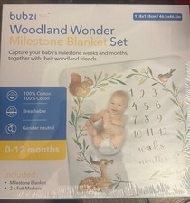 bubzi co Woodland Wonder Milestone Blanket Set