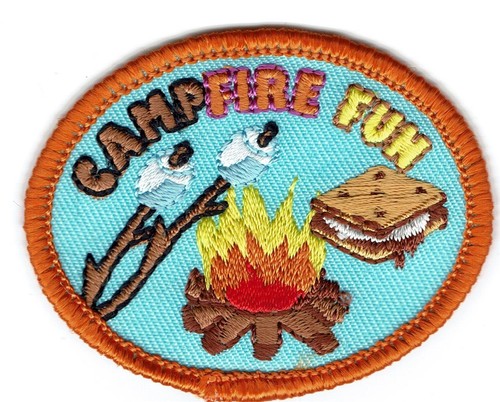Girl Boy Cub CAMPFIRE FUN Smores Marshmallows Patches Crests Badges SCOUT GUIDE