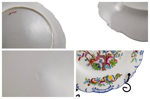 Set of six Victorian Minton porcelain Chinoiserie Indian tree dessert plates - Picture 14 of 14