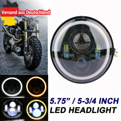 5.75''Scheinwerfer Hi/Lo LED mit Halo Angel Eye E-Geprüft für Harley Sportster DE