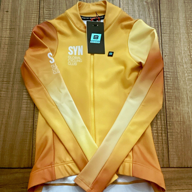 Biehler SYN Global Cycling Club Women's S Colorblock Mango Full Zip Jacket