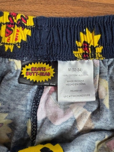 Beavis and Butt-Head Pajama PJ Pants Mens Size Medium 32-34 Mike Judge MTV EUC - Picture 5 of 9