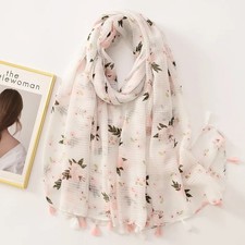 Cotton Scarf Large Print Shawl Tassel Hijab Beach Wrap Women 180 x 90cm