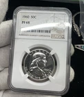 C206. 1960 Benjamin Franklin Half Dollar NGC  Pf68