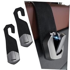 2 Packs Suede Car Purse Hooks Behind Seats with Alloy Metal,Flexible Headrest