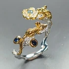 Women jewelry ring Blue Sapphire Ring 925 Sterling Silver Size 8 /R472413