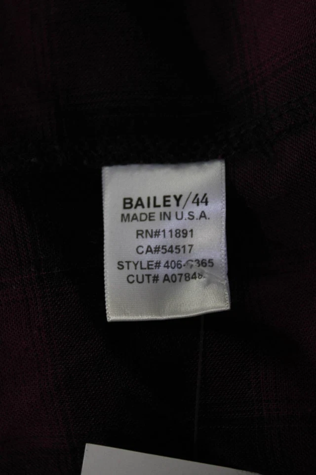 Camisa Bailey 44 feminina xadrez mistura de linho roxa preta tamanho médio - Imagem 4 de 4