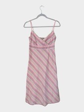 J Crew Y2K Pink Stripe A Line Girly Spaghetti Strap Dress Size 2
