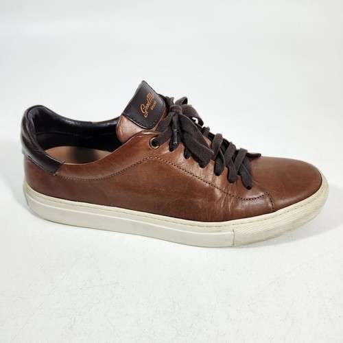Good Man Brand Edge Low Top Sneaker Mens Size 9.5 Medium Brown Leather Shoes - Picture 3 of 24