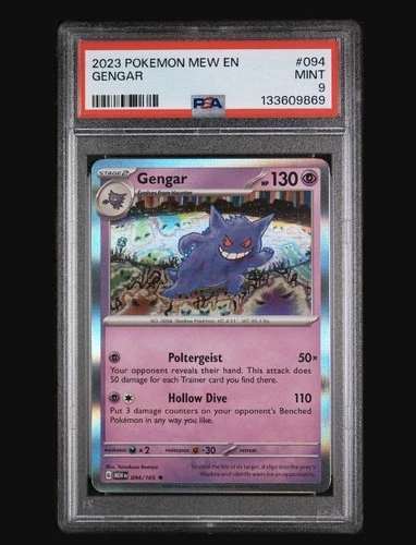 Gengar PSA 9 2023 Pokemon 151 #094 Mew EN-151 Holo Mint Slab