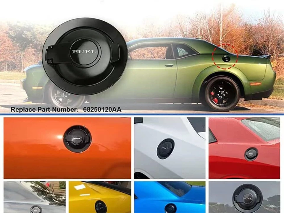 For Dodge Challenger 2008-2019 Black Vapor Edition Fuel Gas Filler Door Cap - Image 4 of 4