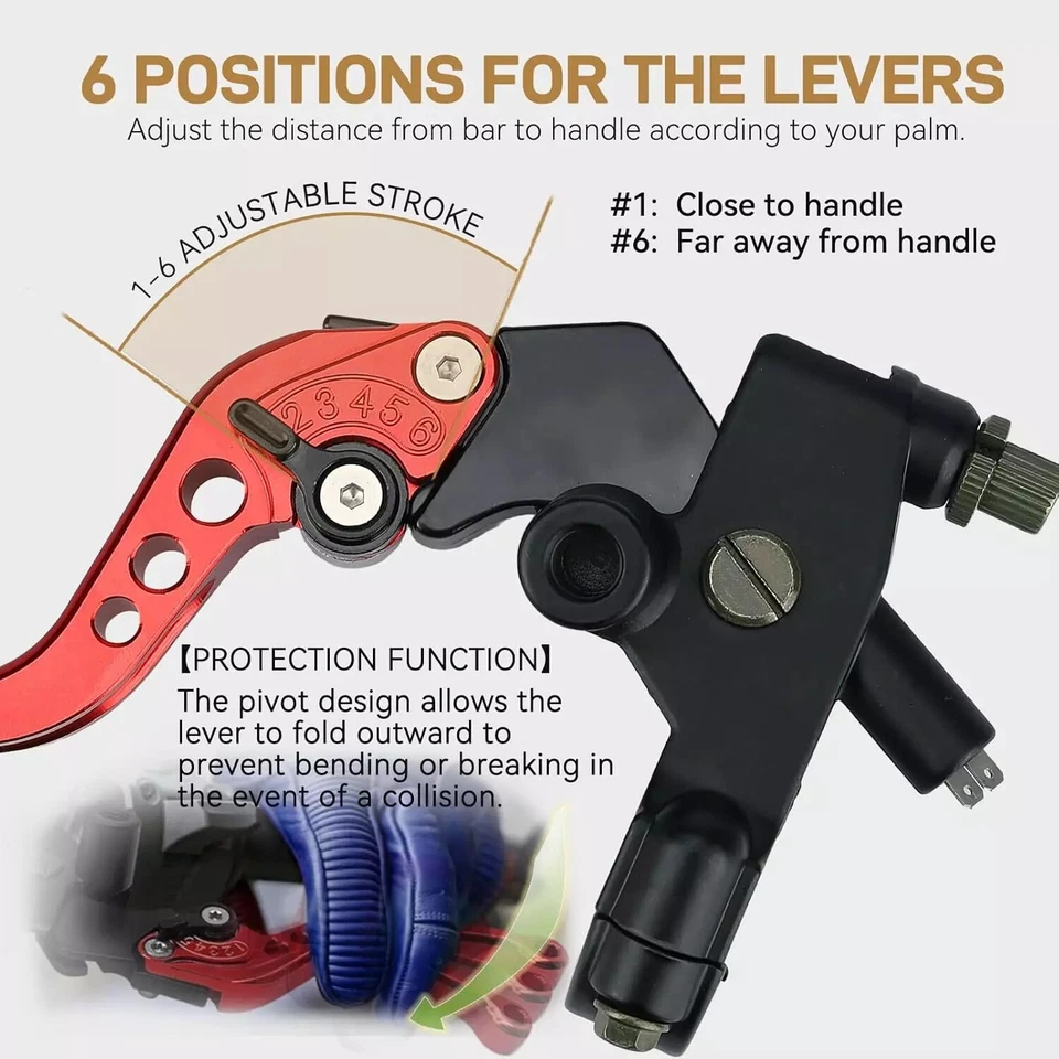 Conjunto de cilindros mestre universal de alavanca de freio e embreagem CNC para motocicleta 7/8" - Imagem 4 de 4