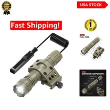 Durable 1200 Lumens Tactical Flashlight with Offset Mount & Pressure Switch
