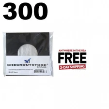 300 Paper Record Polylined With Hole for 7" Vinyl 45 RPM (Inner Sleeves) 1-3 DAY