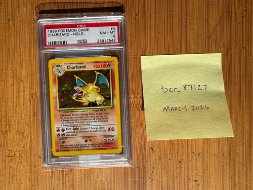 Charizard 004/102 Base Set Unlimited Holo Graded PSA 8 NM-MT Ebay Authenticated