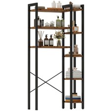 Over Toilet Storage 8-Titer Shelf Freestanding Bathroom Organizer Vintage Brown
