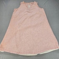 Beachlunchlounge Striped Shift Dress Womens Large Red White Linen Blend