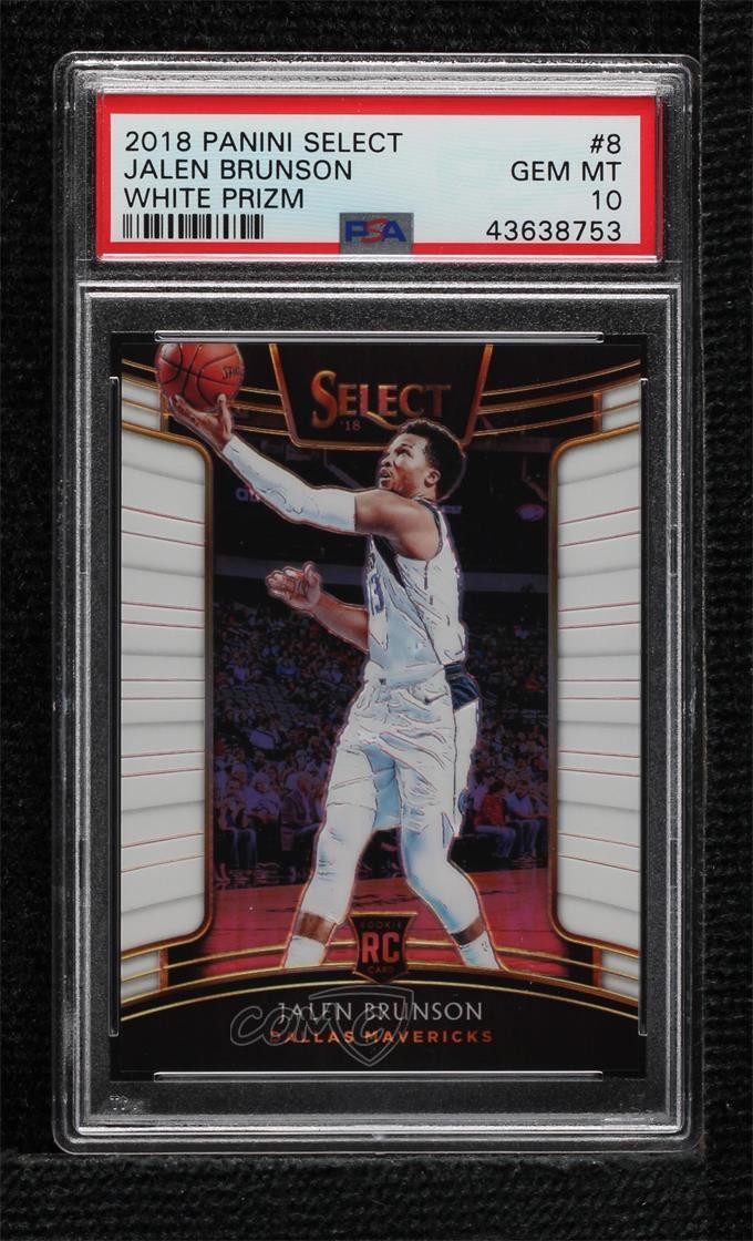 2018 Panini Select Concourse White Prizm 75/149 Jalen Brunson PSA 10 GEM MT 0d59