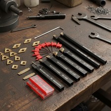 Comprehensive 21-Pcs Lathe Tools with CVD Coated Inserts - Built for Durability