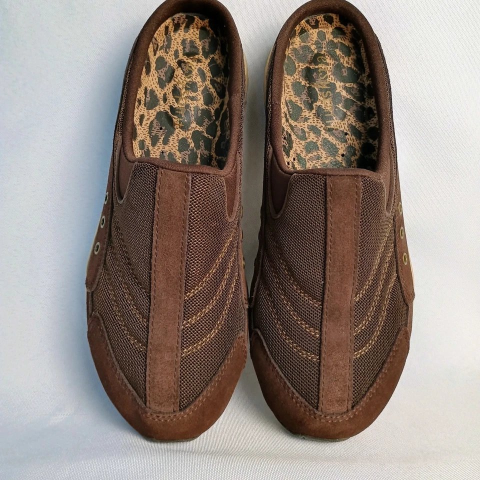 Easy Spirit Mule Clog Slip On Shoes Traveltime Suede  Brown Cream Women's 6.5M - Image 3 of 4