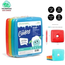 Durable Reusable Slim Ice Packs - 4-Pack for Lunch Boxes & Outdoor Adventures