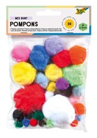 Folia 50309 - Pompons, 30 StüCk Sortiert In Verschiedenen GrößEn Und Farben, Ide