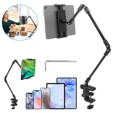 Tablet Phone Holder for Bed Desk 360° Rotation Long Arm Mount Fit 4-12.9"Devices