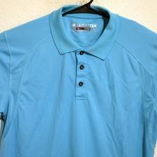 Ariat Tek Shirt Mens Medium Short Sleeve Performance Polo Blue Lightweight