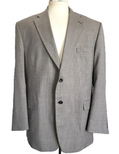 Stafford Men  s 48L Gray Houndstooth 100 Wool Sport Coat Blazer Jacket