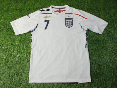ENGLAND TEAM BECKHAM 2007/2009 FOOTBALL SHIRT JERSEY HOME UMBRO