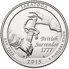 2015 S Saratoga Quarter National Park ATB Series Uncirculated From US Mint roll.