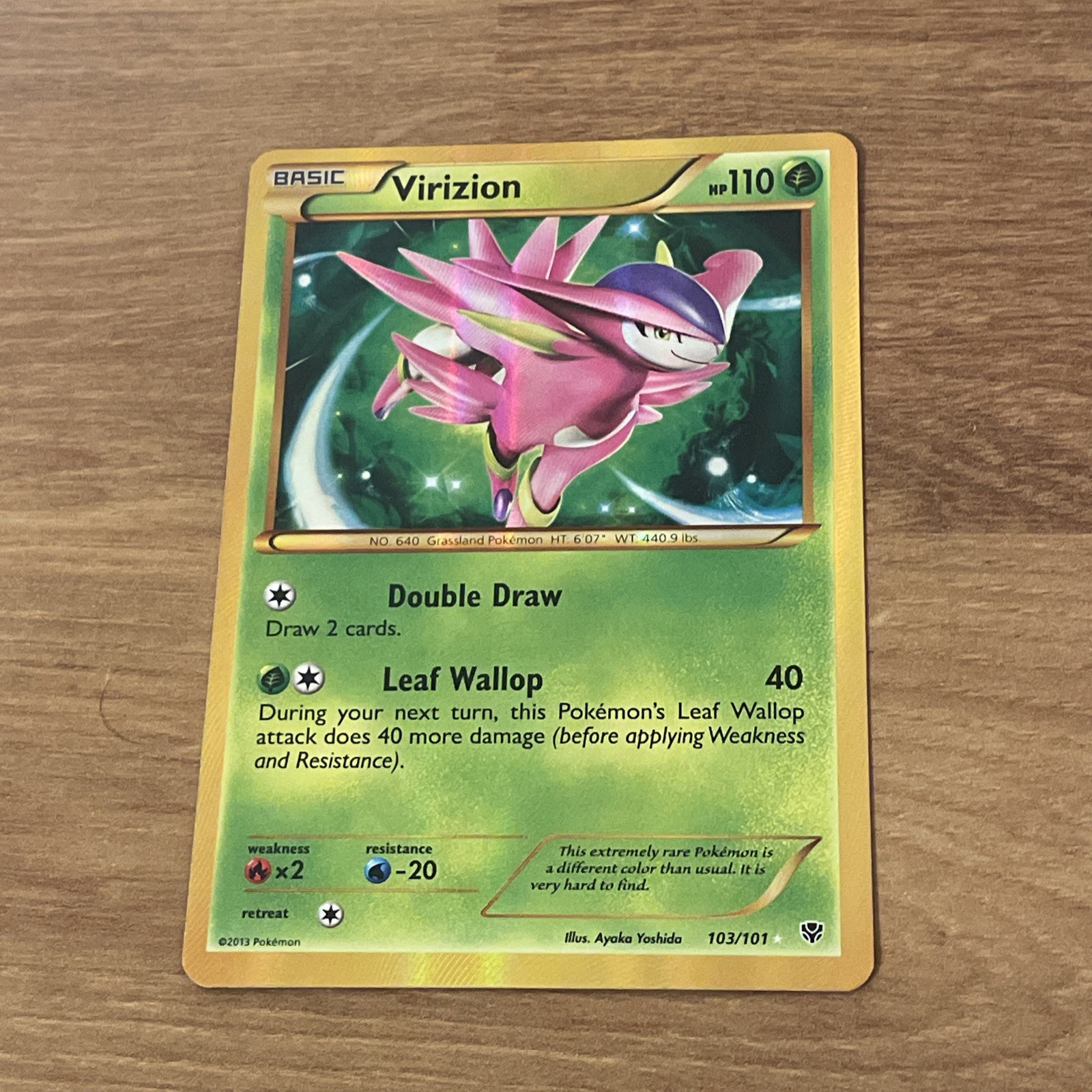 Pokemon Virizion 103/101 Secret Rare Plasma Blast Near Mint Card