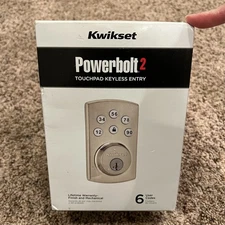 Kwikset Powerbolt2 Satin Nickel Single Cylinder Electronic Deadbolt Keypad 