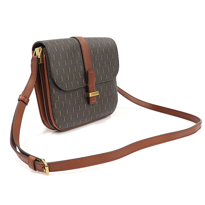 Borsa a tracolla Saint Laurent marrone monogramma tela e pelle marrone
