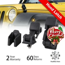 Pair Hood Latch Rubber Catch Bracket Replace Kit Fit 2007-2018 Jeep Wrangler JK