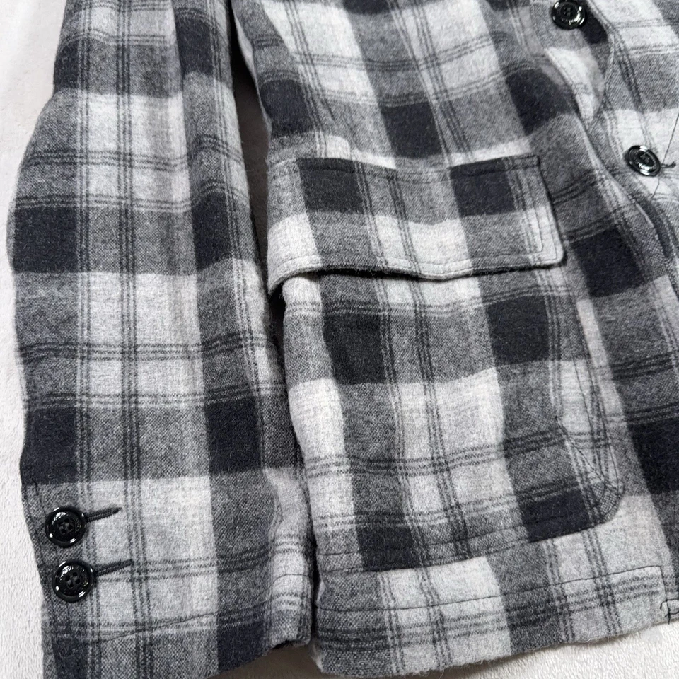 Woolrich John Rich & Bros Men's Wool Heavy Shirt Jacket Plaid Officer Rare - Image 3 of 4