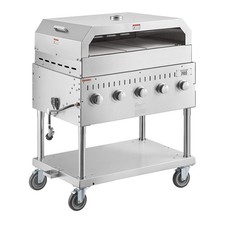36" Stainless Steel Liquid Propane Outdoor Grill with Pizza Oven