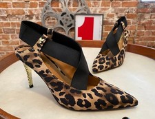 J Renee Leopard Eliora Pointed Toe Sculpted Stiletto Heel Pump 7 New