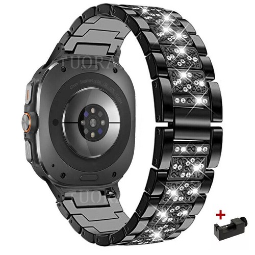 Correa de acero inoxidable de lujo con diamantes para reloj Samsung Galaxy Ultra 47 mm - Imagen 17 de 58