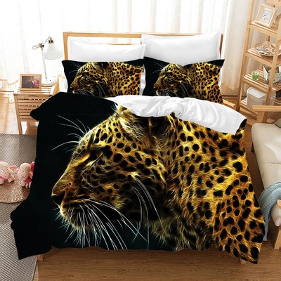 Hot 3d Leopard Bedding Set Duvet Cover Comforter Cover Pillow Case