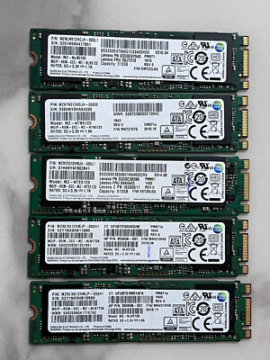 Lot of 5 SAMSUNG PM871a MZ-NLN512HMJP--000L7 SSD 512GB M.2 2280  SATA NGFF 6Gb/s