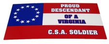 Lot Of 2 Proud Descendant Of A Virginia Csa Soldier Decal Bumper Sticker